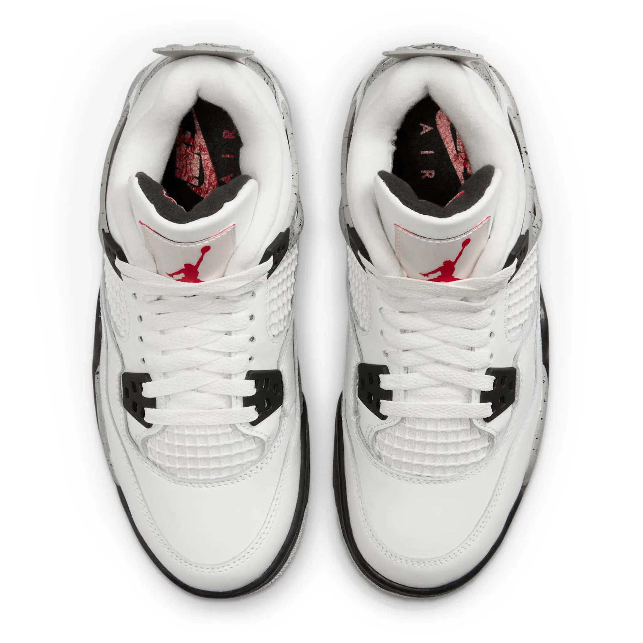 Top Down View of Air Jordan 4 Retro OG White Cement (2025) (GS) IB4171-100
